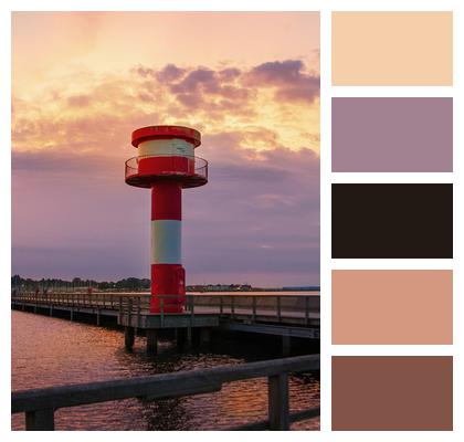 Sunset Baltic Sea Lighthouse Image